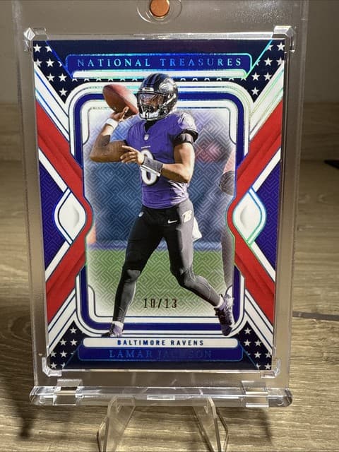 2024 Panini National Treasures Lamar Jackson /13 Ravens #7 SSP Color Match Rare